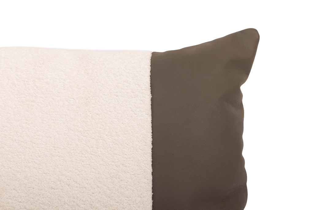 Shaun Cushion - Kidney (Leather × Boucle)