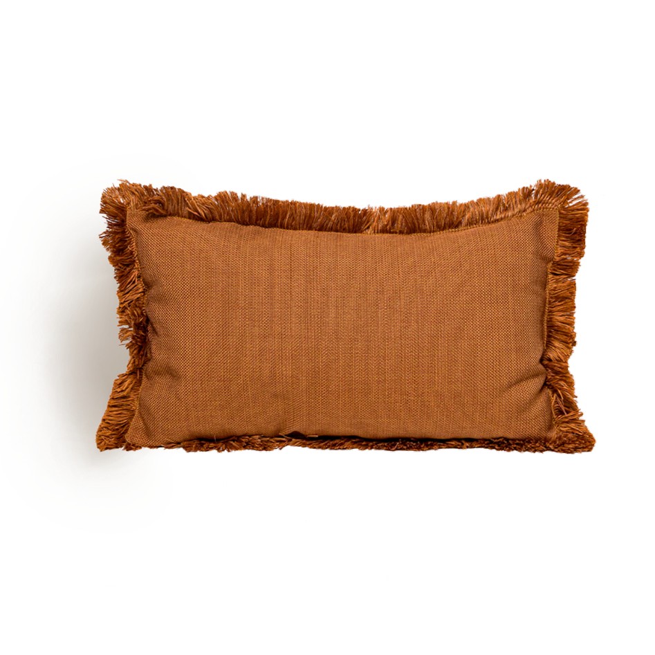 [4522] Frill (Jimmy) Cushion (30*50) (Brick x Orange)